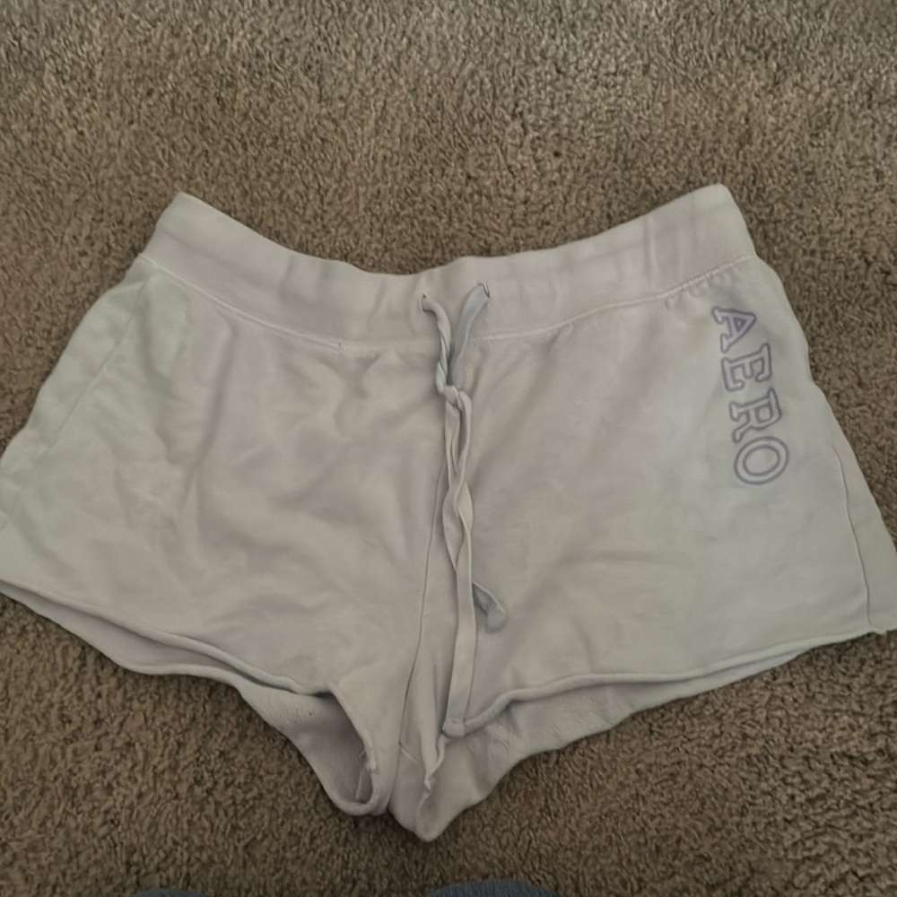Aeropostale Gray Athletic Shorts with Drawstring Waistband
